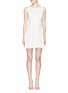 Main View - Click To Enlarge - ALICE & OLIVIA - 'Ommi' textured leaf motif sateen A-line dress
