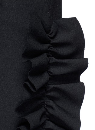 Detail View - Click To Enlarge - MSGM - Asymmetic ruffle trim cropped wide leg pants