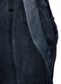 Detail View - Click To Enlarge - DEVOA - Leather trim ruched wool pants
