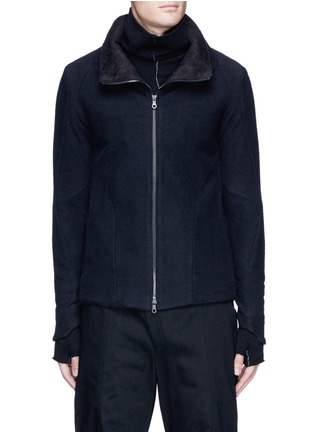 Main View - Click To Enlarge - DEVOA - Stand collar cotton cloqué jacket