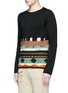 Front View - Click To Enlarge - COMME DES GARÇONS SHIRT - Mix pattern cutout wool blend sweater