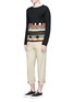 Figure View - Click To Enlarge - COMME DES GARÇONS SHIRT - Mix pattern cutout wool blend sweater