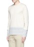Front View - Click To Enlarge - COMME DES GARÇONS SHIRT - Mix stripe colourblock cotton T-shirt