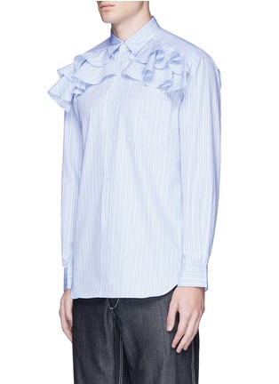 Front View - Click To Enlarge - COMME DES GARÇONS SHIRT - Ruffle stripe poplin shirt
