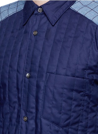 Detail View - Click To Enlarge - COMME DES GARÇONS SHIRT - Windowpane check yoke cotton puffer shirt