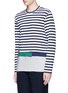 Front View - Click To Enlarge - COMME DES GARÇONS SHIRT - Stripe patchwork long sleeve T-shirt