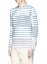 Front View - Click To Enlarge - COMME DES GARÇONS SHIRT - Mix stripe colourblock cotton T-shirt
