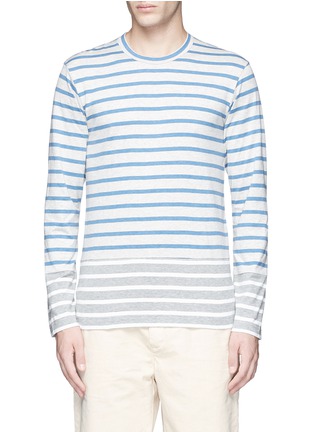 Main View - Click To Enlarge - COMME DES GARÇONS SHIRT - Mix stripe colourblock cotton T-shirt