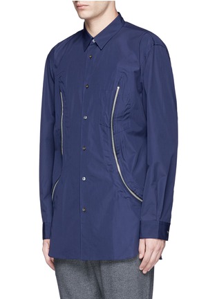 Front View - Click To Enlarge - COMME DES GARÇONS SHIRT - Zip detail cotton poplin shirt