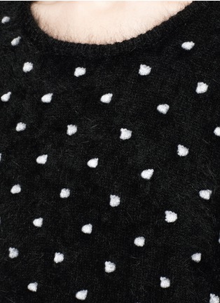 Detail View - Click To Enlarge - GIAMBA - Dot embroidered angora wool blend knit dress
