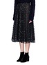 Front View - Click To Enlarge - GIAMBA - Ruched waist polka dot tulle skirt