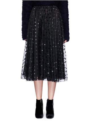Main View - Click To Enlarge - GIAMBA - Ruched waist polka dot tulle skirt