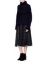 Figure View - Click To Enlarge - GIAMBA - Ruched waist polka dot tulle skirt