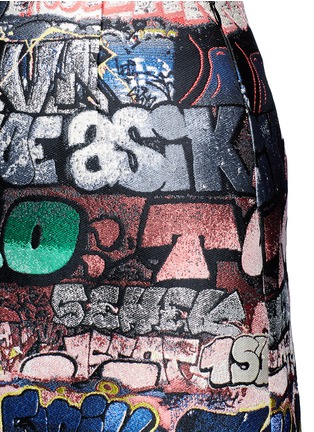 Detail View - Click To Enlarge - GIAMBA - Graffiti jacquard tulle hem skirt