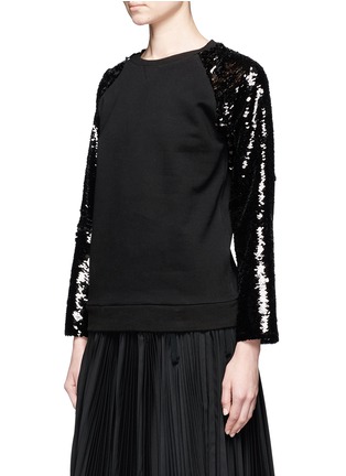 Front View - Click To Enlarge - GIAMBA - Sequin embellished cotton fleece sweatshirt