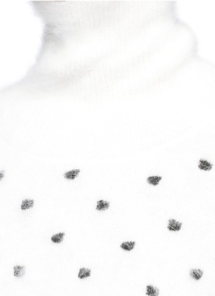 Detail View - Click To Enlarge - GIAMBA - Dot embroidered angora wool blend turtleneck sweater