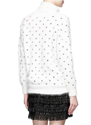 Back View - Click To Enlarge - GIAMBA - Dot embroidered angora wool blend turtleneck sweater