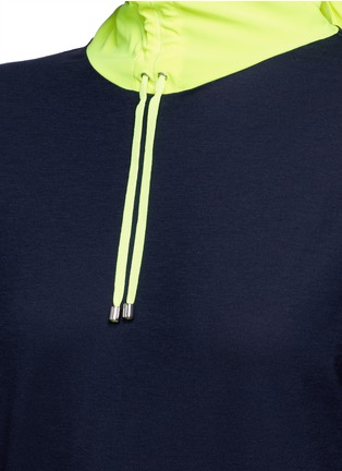 Detail View - Click To Enlarge - MONREAL - 'Namaste' neon contrast performance jersey hoodie