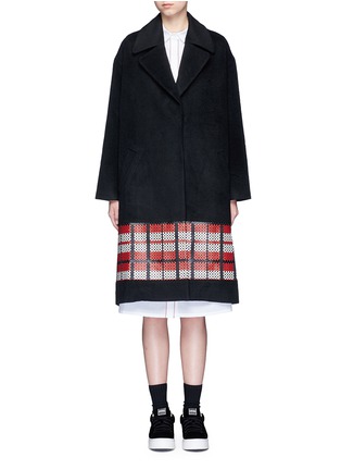 Main View - Click To Enlarge - CYNTHIA & XIAO - Textured tartan felted wool-cashmere coat
