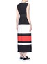 Back View - Click To Enlarge - CYNTHIA & XIAO - Contrast stripe split back maxi dress