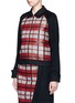Front View - Click To Enlarge - CYNTHIA & XIAO - Textured tartan felted wool-cashmere jacket