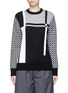 Main View - Click To Enlarge - CYNTHIA & XIAO - Check colourblock Merino wool sweater
