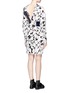 Back View - Click To Enlarge - MSGM - Sequin stripe face print poplin dress