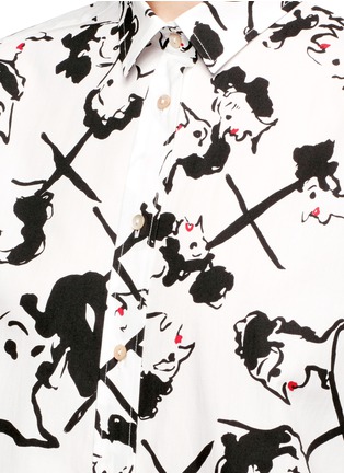 Detail View - Click To Enlarge - MSGM - Faces print cotton poplin shirt