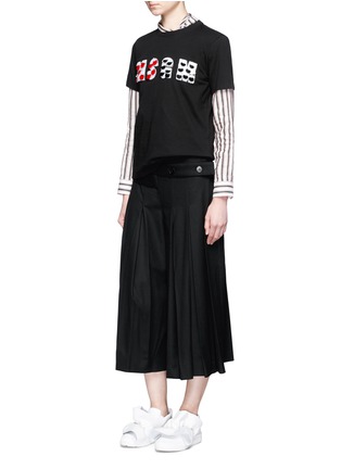 Figure View - Click To Enlarge - MSGM - Sequin logo cotton T-shirt