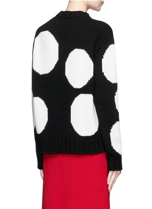 Back View - Click To Enlarge - MSGM - Polka dot wool blend grunge sweater