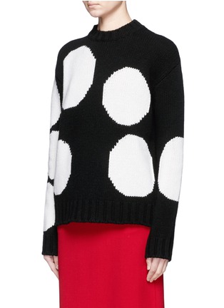Front View - Click To Enlarge - MSGM - Polka dot wool blend grunge sweater