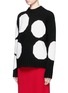 Front View - Click To Enlarge - MSGM - Polka dot wool blend grunge sweater