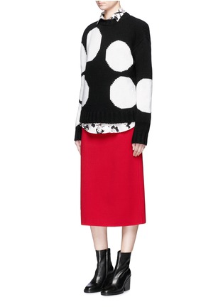 Figure View - Click To Enlarge - MSGM - Polka dot wool blend grunge sweater
