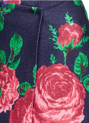 Detail View - Click To Enlarge - MSGM - Floral print felted wool blend wrap skirt