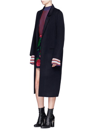 Figure View - Click To Enlarge - MSGM - Floral print felted wool blend wrap skirt