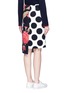 Back View - Click To Enlarge - MSGM - Polka dot and rose print crepe skirt
