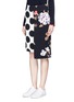 Front View - Click To Enlarge - MSGM - Polka dot and rose print crepe skirt