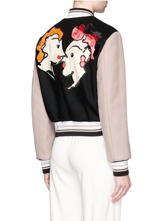 Back View - Click To Enlarge - MSGM - Portrait patch bomber jacket