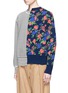Front View - Click To Enlarge - MSGM - Rose intarsia and stripe panelled sweater