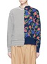 Main View - Click To Enlarge - MSGM - Rose intarsia and stripe panelled sweater