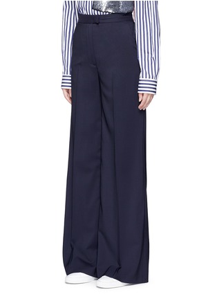 Front View - Click To Enlarge - MSGM - Fleece wool wide leg pants