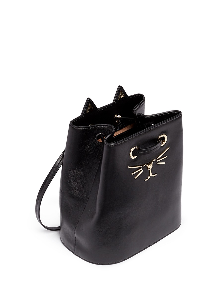 6 Stores In Stock: CHARLOTTE OLYMPIA 'Feline' Cat Face Chain Calfskin ...