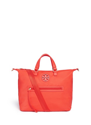 Main View - Click To Enlarge - TORY BURCH - Leather trim logo nylon satchel