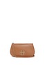 Main View - Click To Enlarge - TORY BURCH - 'Britten' cutout logo pebbled leather chain clutch