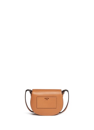 Back View - Click To Enlarge - TORY BURCH - 'Mini Saddle' leather crossbody bag