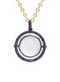Figure View - Click To Enlarge - LOQUET LONDON - 18k black gold sapphire revolving round locket – 22mm