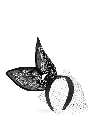 Figure View - Click To Enlarge - PIERS ATKINSON - 'Bandita' Swarovski crystal veil bandana bow headband