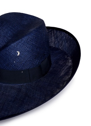 Detail View - Click To Enlarge - PIERS ATKINSON - Swarovski crystal straw combo fedora hat