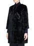 Front View - Click To Enlarge - YVES SALOMON - Suede stripe mink fur coat