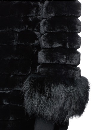 Detail View - Click To Enlarge - YVES SALOMON - 'Reun' fox fur cuff rex rabbit jacket